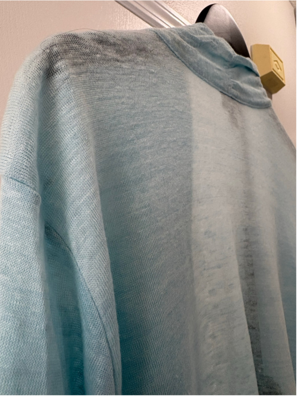J. Jill 100% Linen Open Front Cardigan Sweater XL Aqua Blue Tie Hem Light - Picture 6 of 11